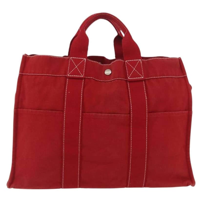Hermès Fourre Tout Tote Red Canvas Good condition - Front View