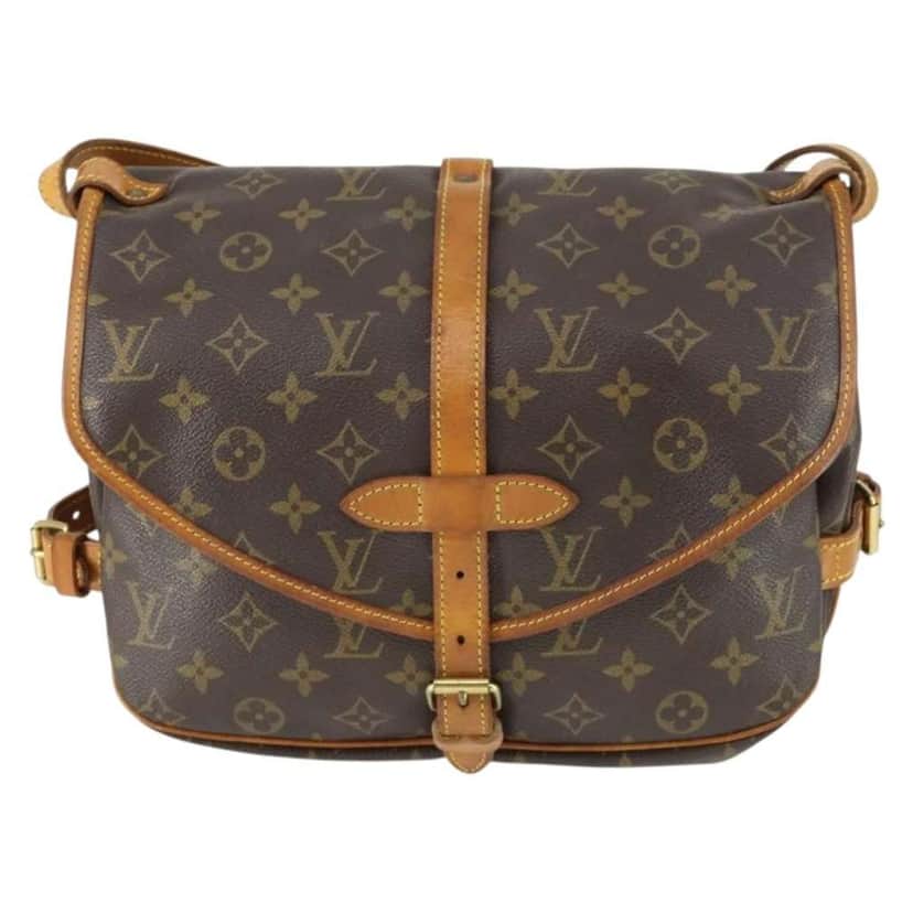 Louis Vuitton Saumur Handbag Brown Canvas Good condition - Front View