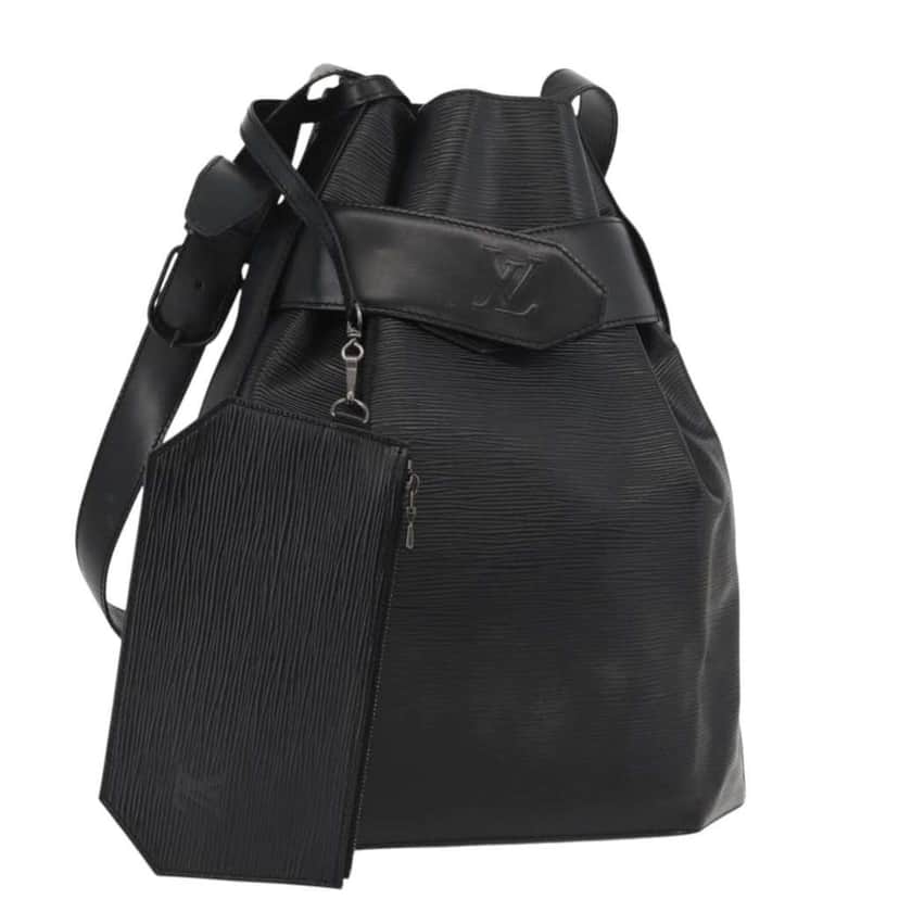 Louis Vuitton Vintage Sac d'Epaule Handbag Black Leather Good condition - Front View