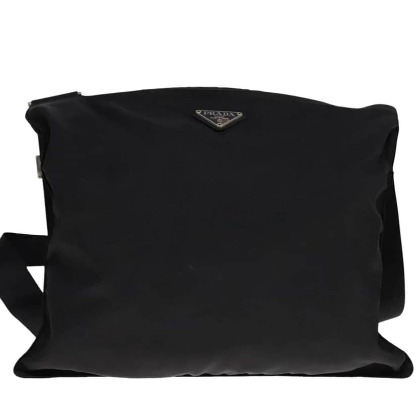 Prada Flat Messenger Bag Black Fair condition - Front View