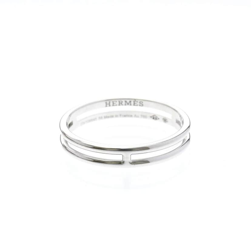 Hermès Ariane Wedding Band Ring Silver Good condition - Front View