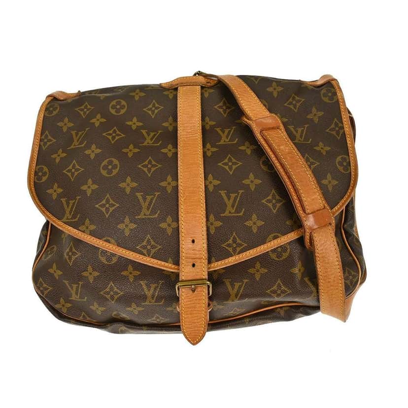 Louis Vuitton Saumur Handbag Brown Canvas Good condition - Front View