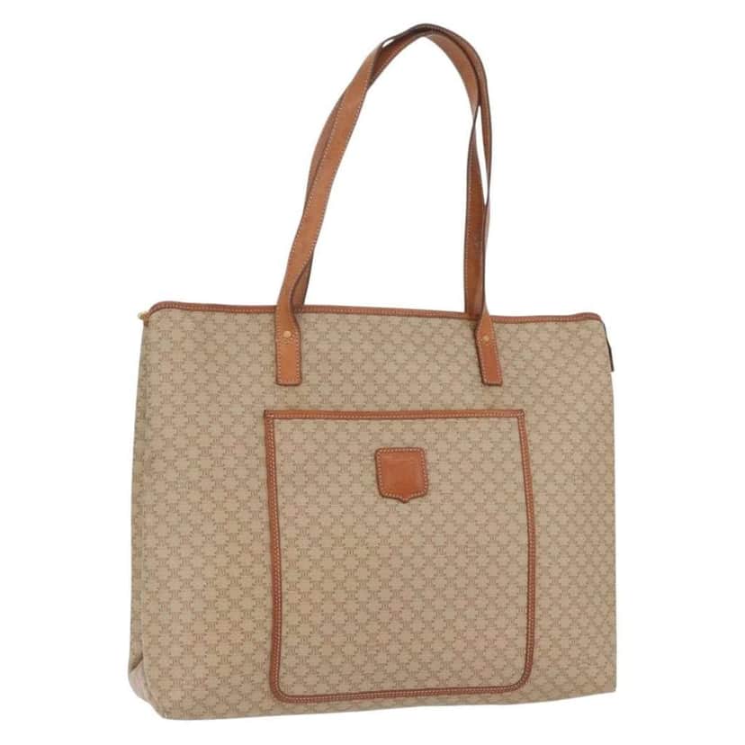 Celine Vintage Macadam Tote bag Beige Canvas Good condition - Front View