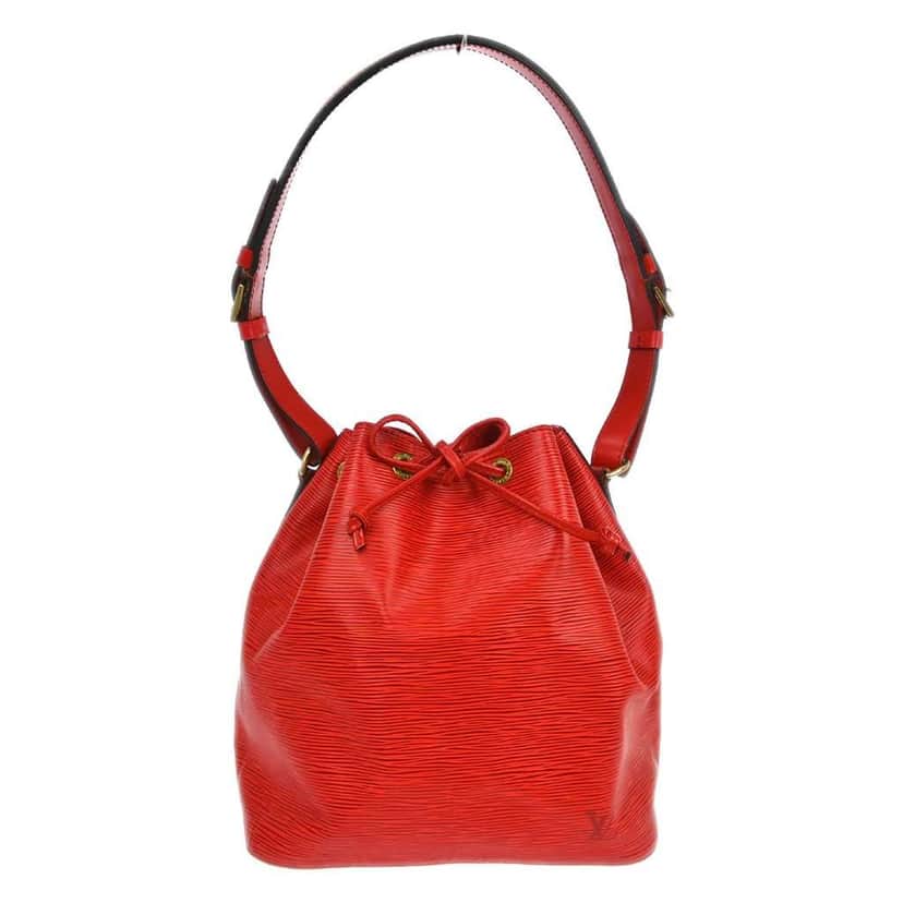 Louis Vuitton Petit Noe Handbag Red Leather Good condition - Front View