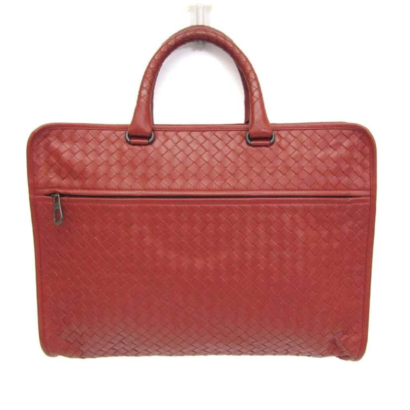 Bottega Veneta Soft Slim Briefcase Red Leather Good condition - Front View