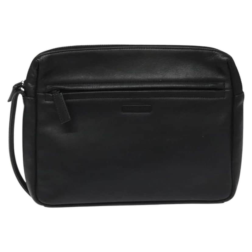 Balenciaga Vintage Pouch Black Leather Good condition - Front View