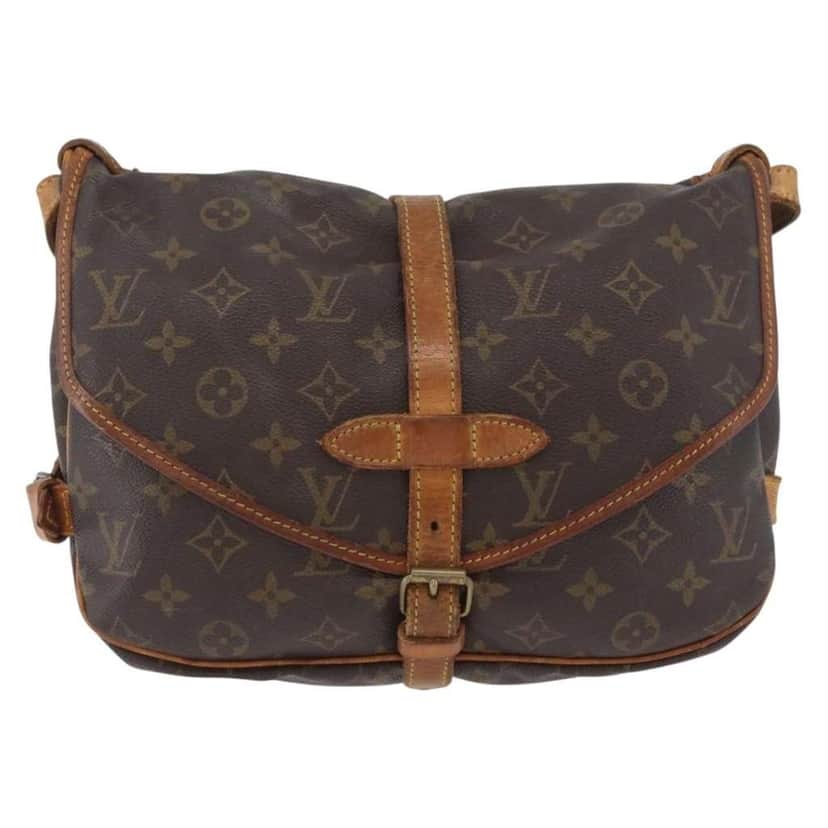 Louis Vuitton Saumur Handbag Brown Canvas Fair condition - Front View
