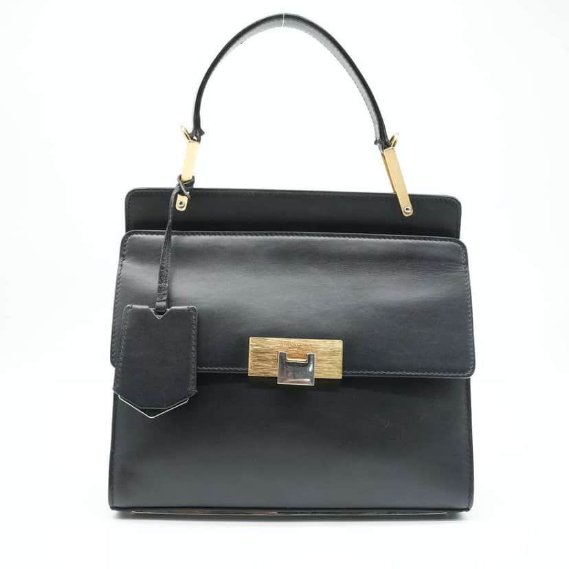 Balenciaga Le Dix Cartable Black Leather Top Handle Bag Black Leather Good condition - Front View