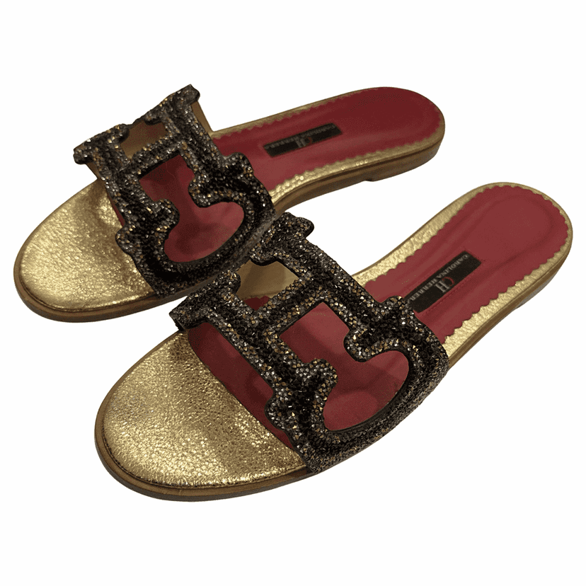 Carolina Herrera CH Crystal Slides
