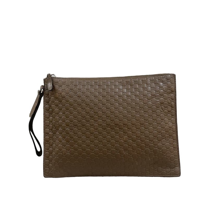 Gucci Microguccissima Brown Leather Clutch