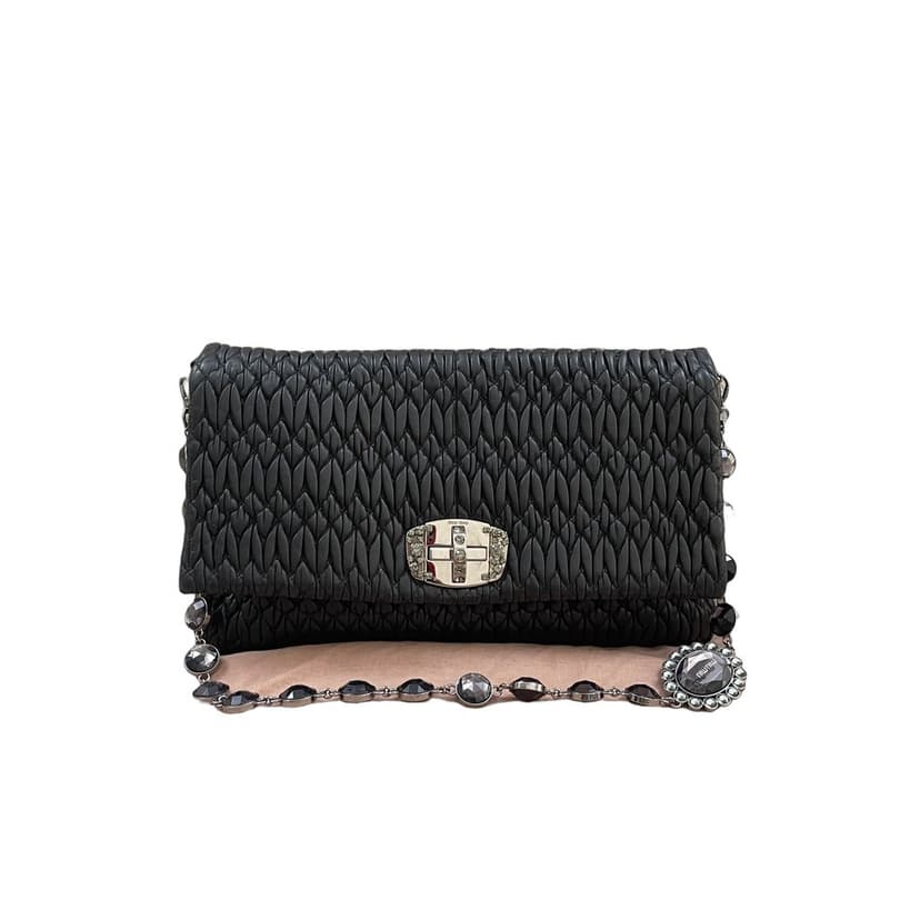 Miu Miu Matelasse Leather Crystal Bag