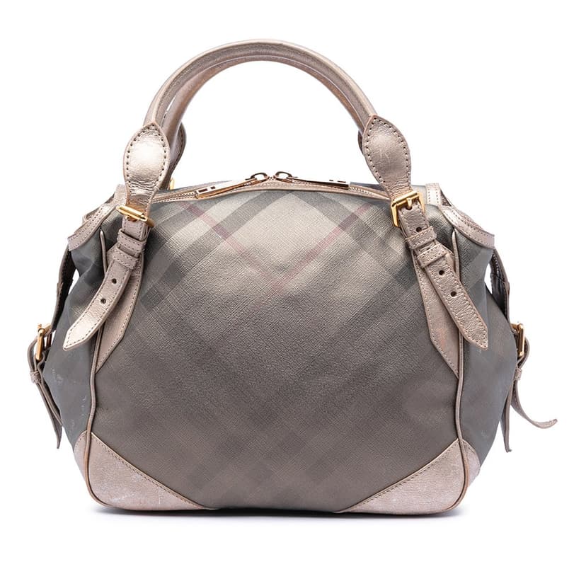 Burberry Smoke Check Coated Canvas Oakford Handbag