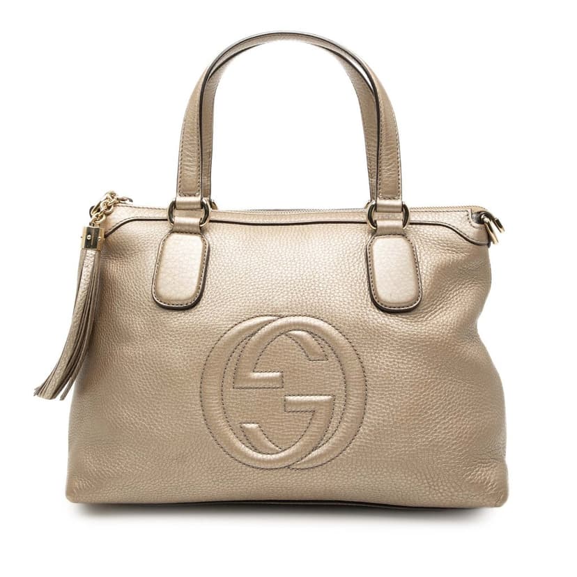 Gucci Small Metallic Leather Soho Working Satchel