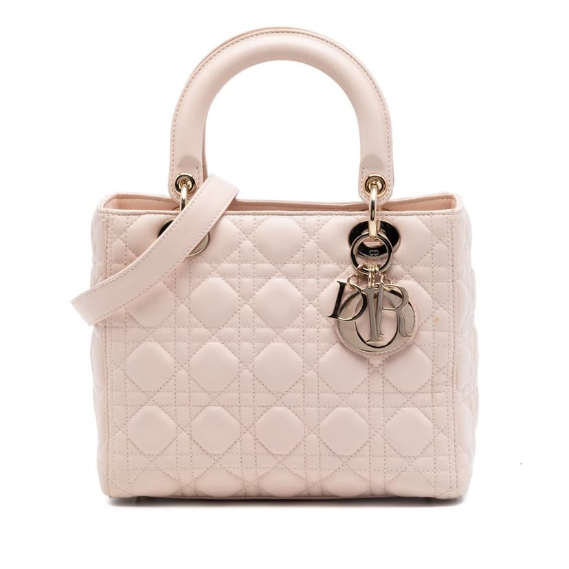 Dior Medium Lambskin Cannage Lady Dior