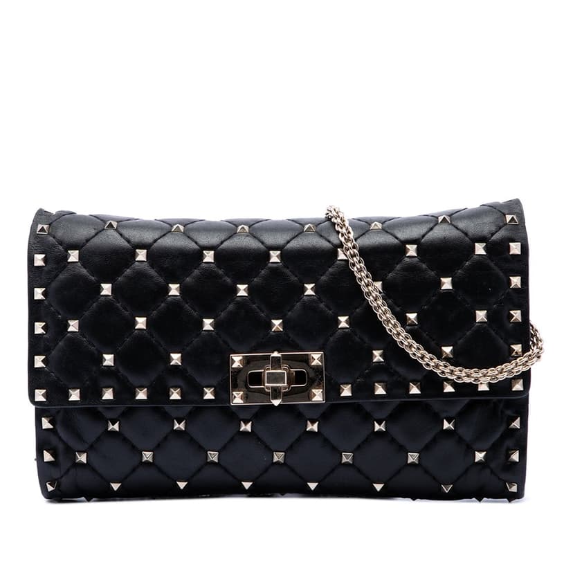 Valentino Nappa Rockstud Spike Wallet On Chain