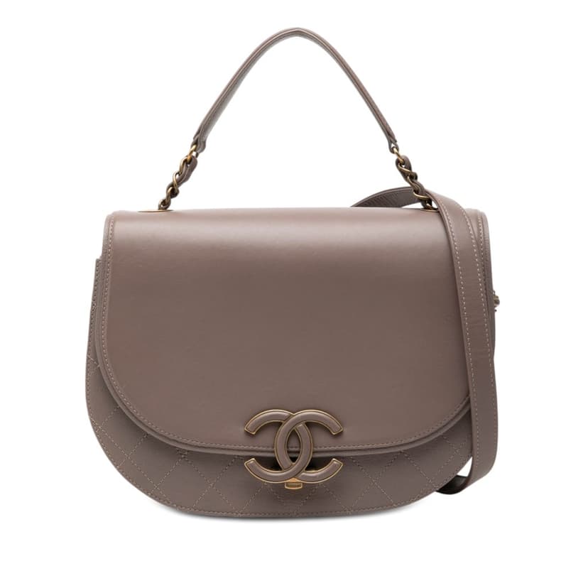 Chanel Medium Shiny Calfskin and Quilted Goatskin Coco Curve Flap