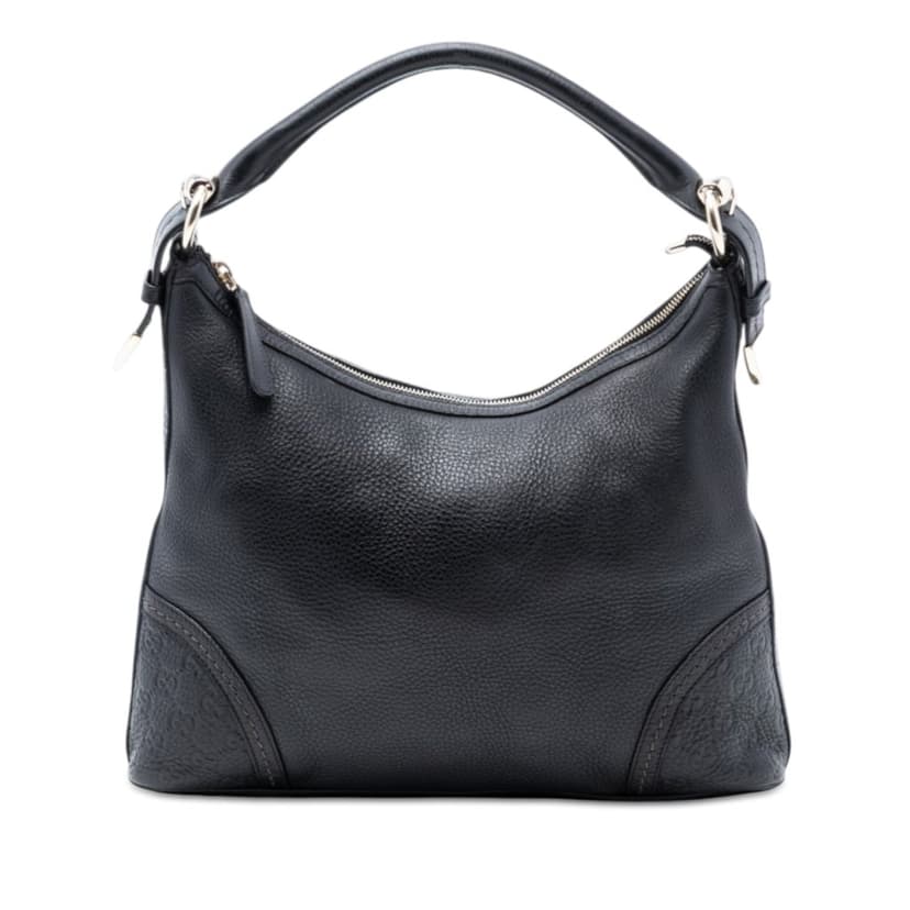 Gucci Medium Pebbled Calfskin Guccissima Trim Signoria Shoulder Bag