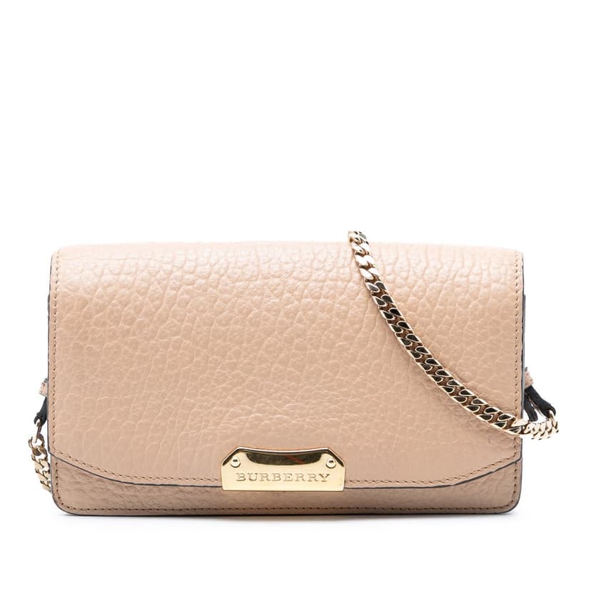 Burberry Textured Leather Madison Wallet On Chain