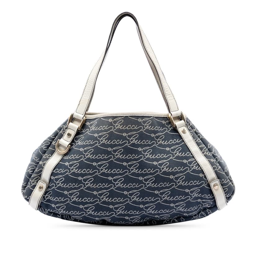 Gucci 85th Anniversary Canvas Logo Abbey D Ring Tote