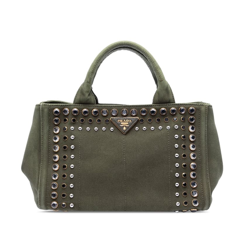 Prada Small Canvas Canapa Bijoux Satchel