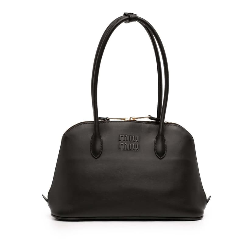 Miu Miu Softy Calfskin Embossed Logo Shoulder Bag