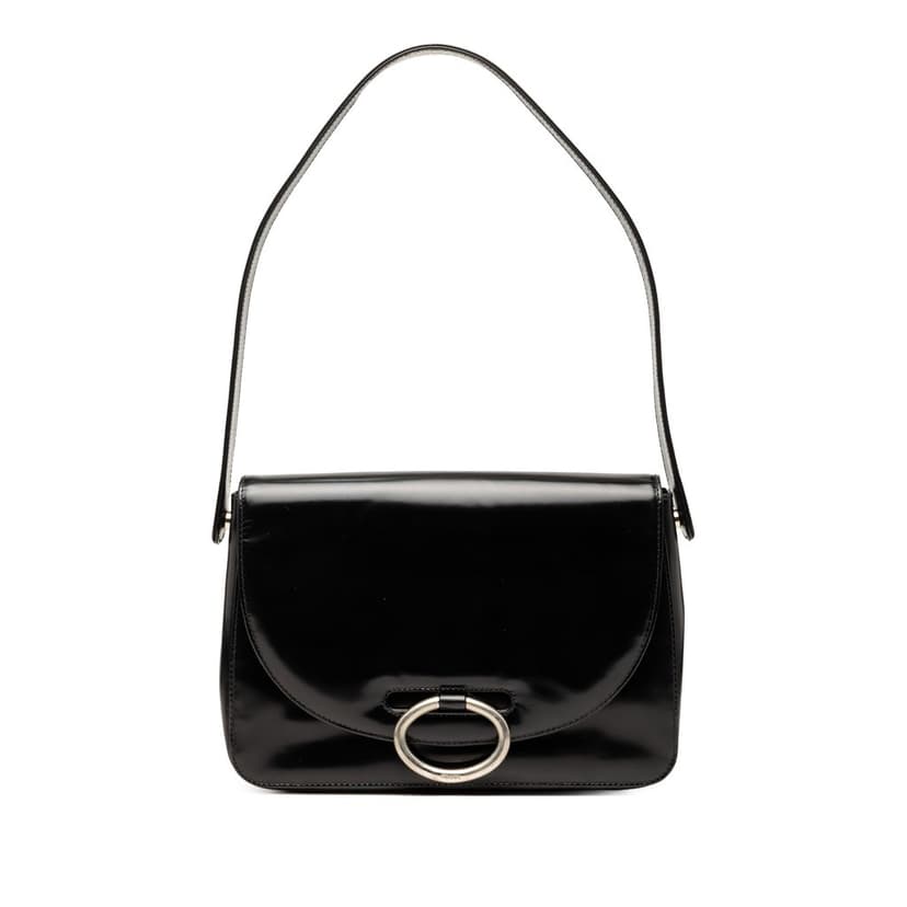 Prada Spazzolato Leather Flap Shoulder Bag