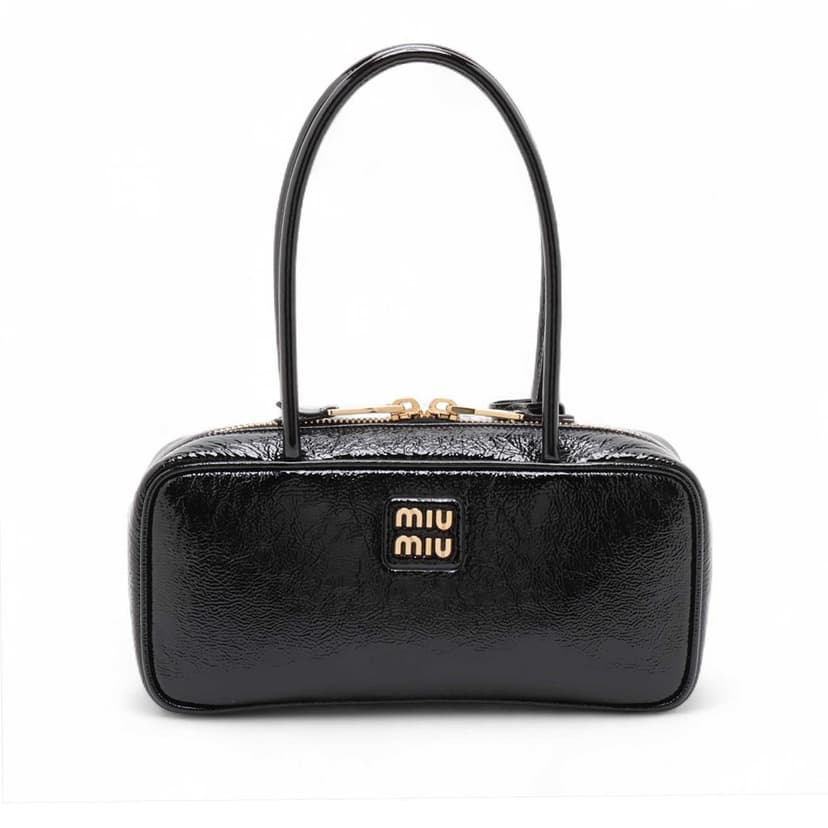 Miu Miu Small Naplak Patent Logo Beau Handbag