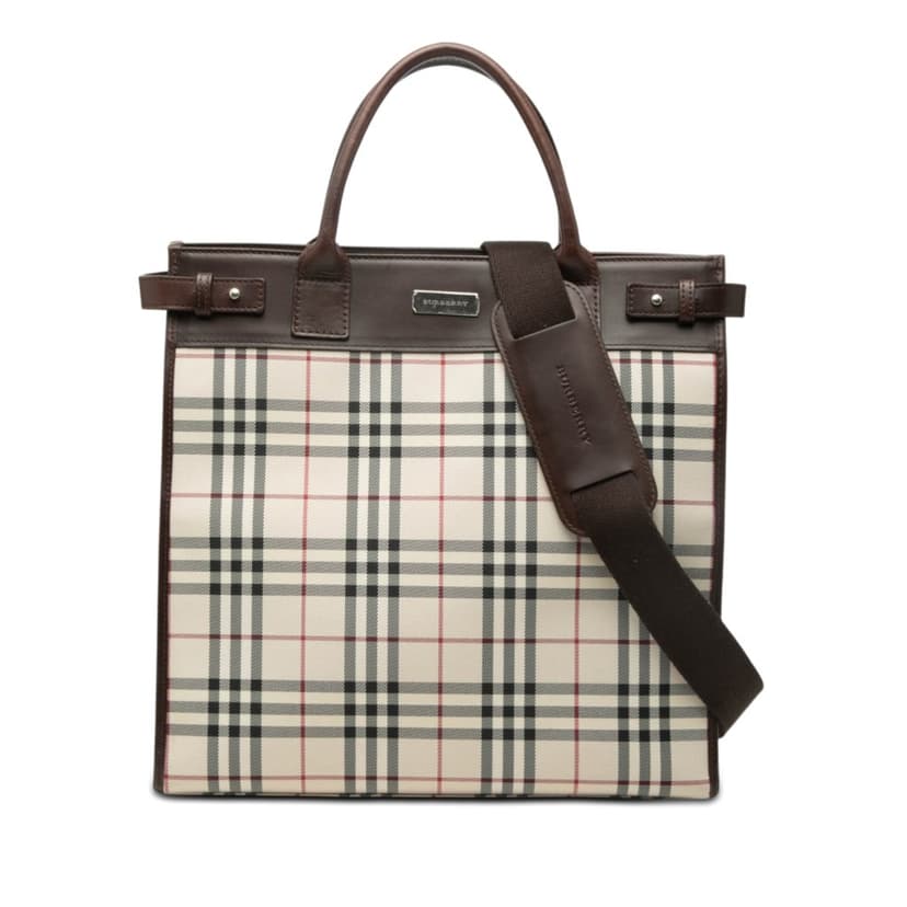 Burberry House Check Canvas Convertible Tote