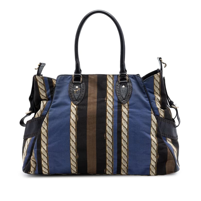 Fendi Large Pequin Canvas Etniko Du Jour Handbag