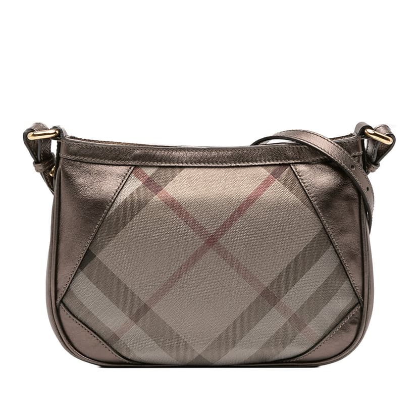 Burberry Supernova Check Canvas and Metallic Leather Crossbody