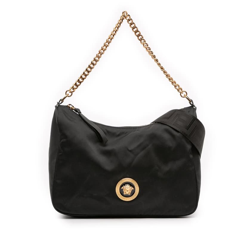 Versace Nylon Tribute La Medusa Chain Satchel