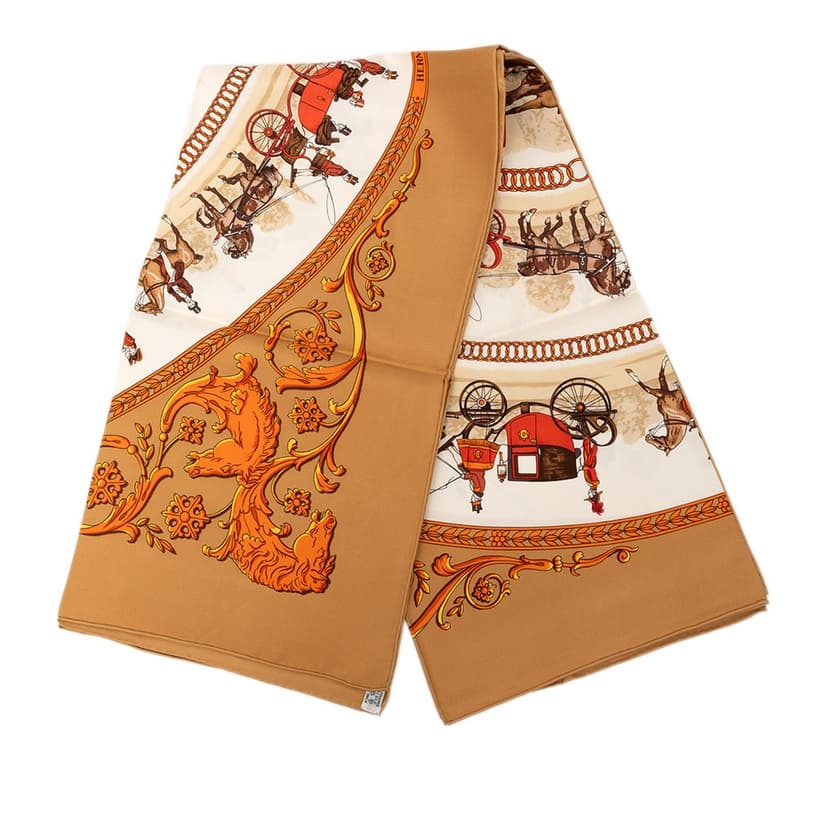 Hermès وشاح حريري La Promenade De Longchamps 90