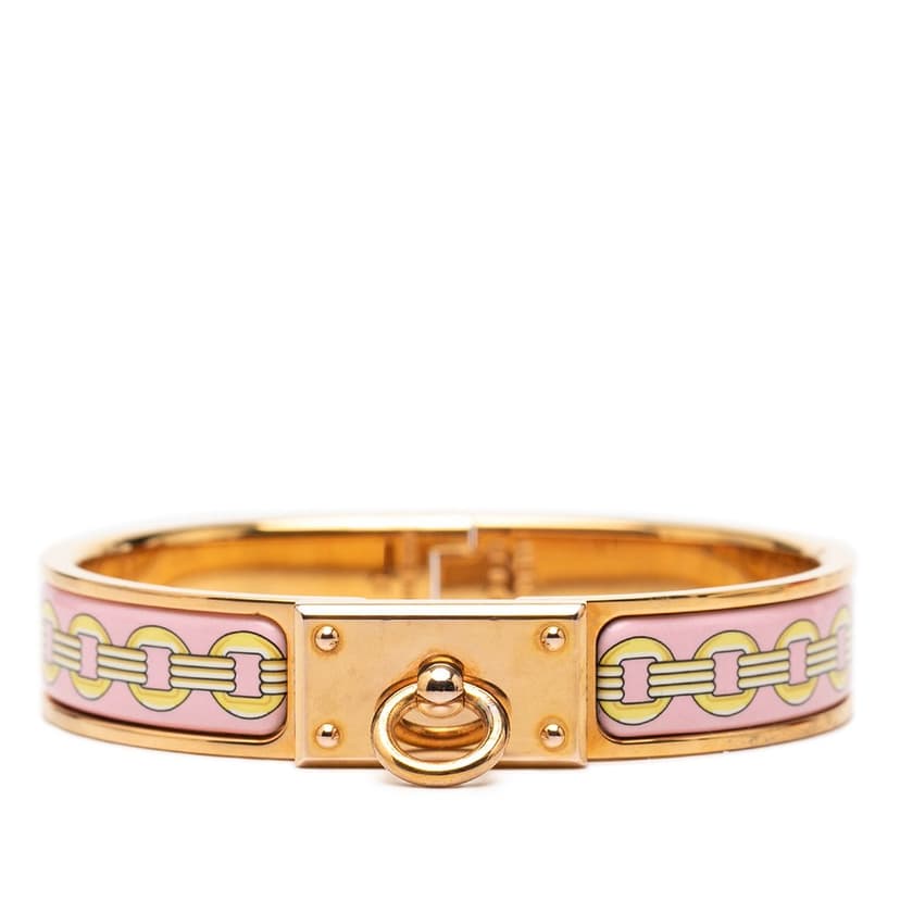 Hermès Narrow Printed Enamel Clic Anneau Bracelet PM