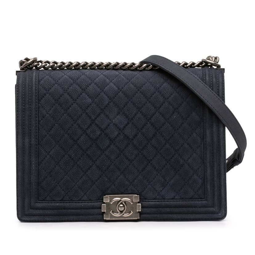 Chanel Large Iridescent Quilted Caviar Boy Flap