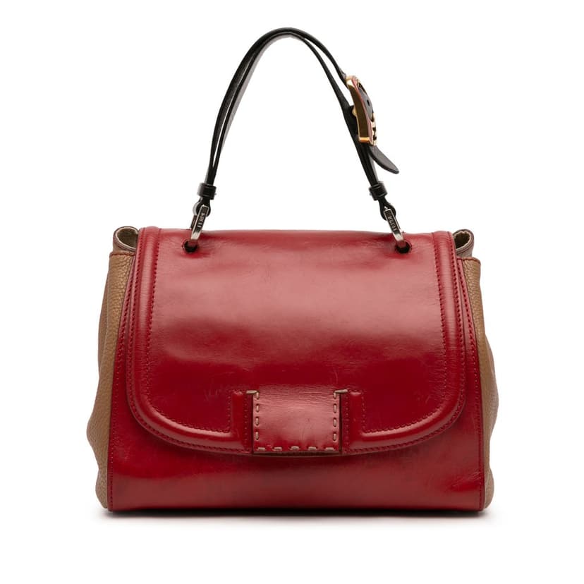 Fendi Tricolor Calfskin Silvana Top Handle Bag