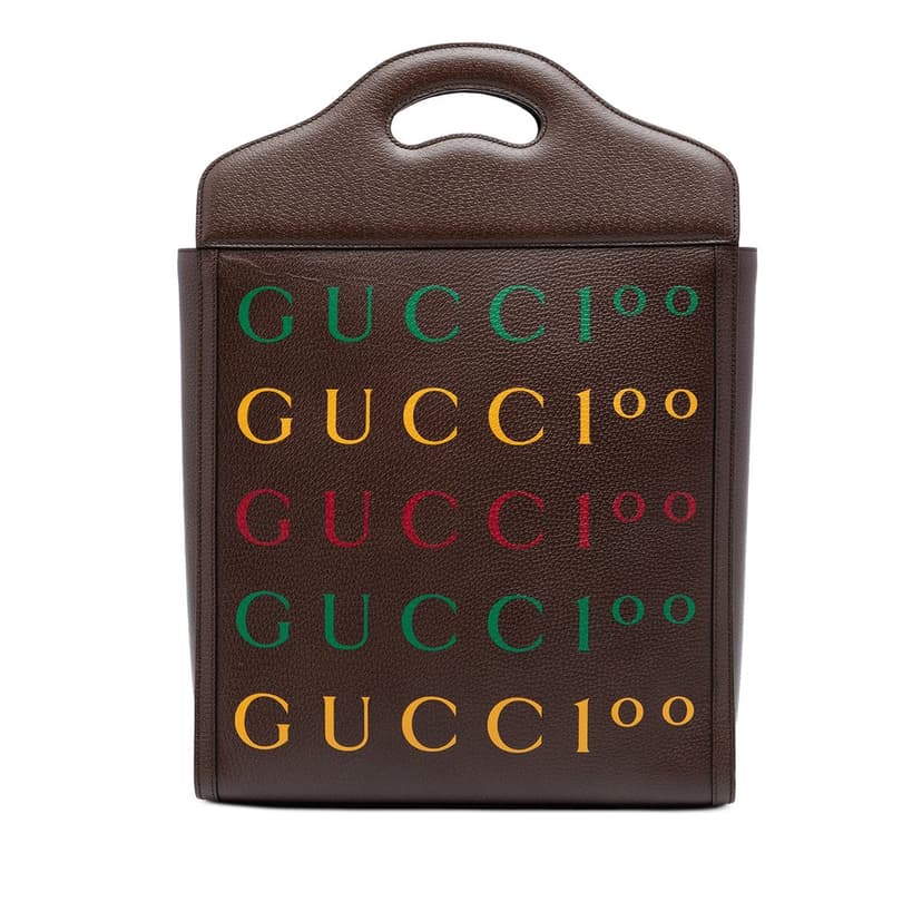 Gucci حقيبة يد قابلة للتحويل من جلد العجل المحكم بشعار الذكرى المئوية