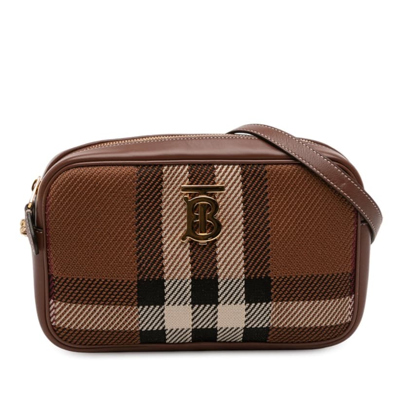 Burberry Small Knitted Check Lola Camera Bag