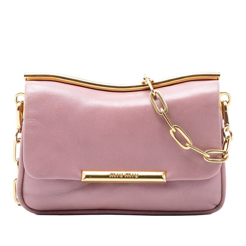 Miu Miu Leather Frame Chain Crossbody