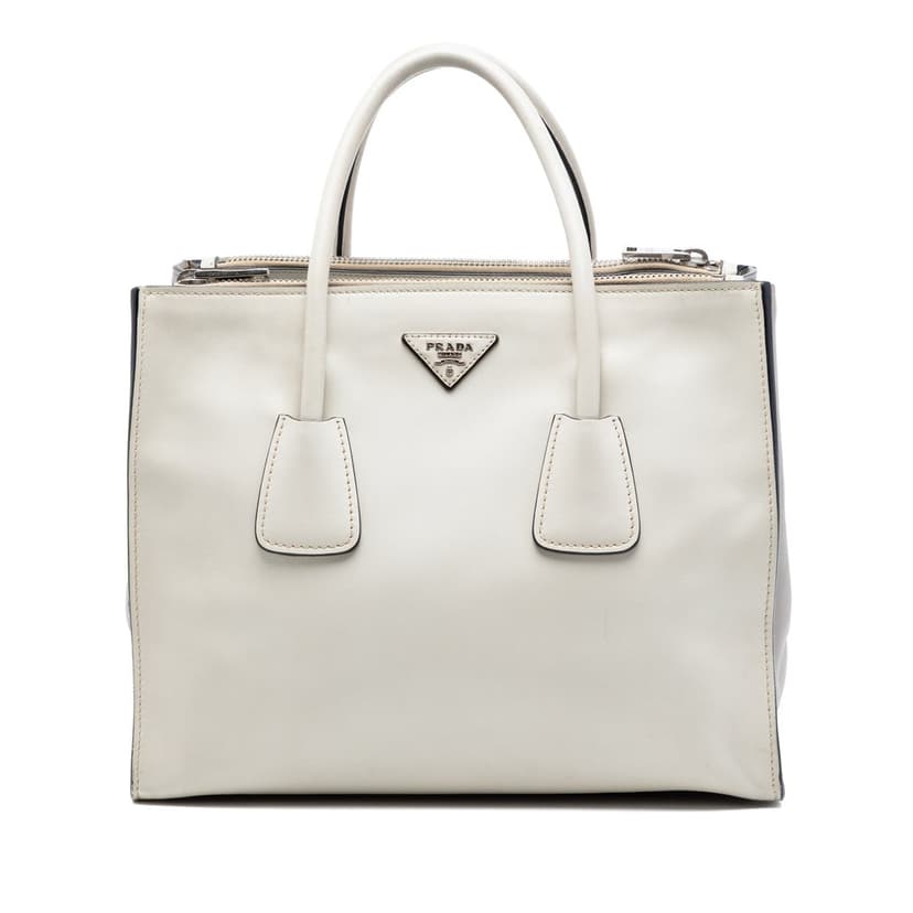 Prada Glace Calf Twin Pocket Double Handle Satchel