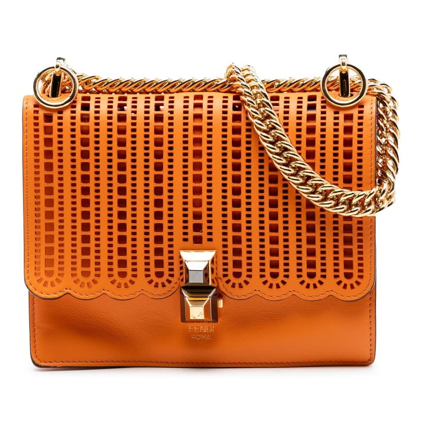 Fendi Small Vitello Grace Openwork Kan I Crossbody
