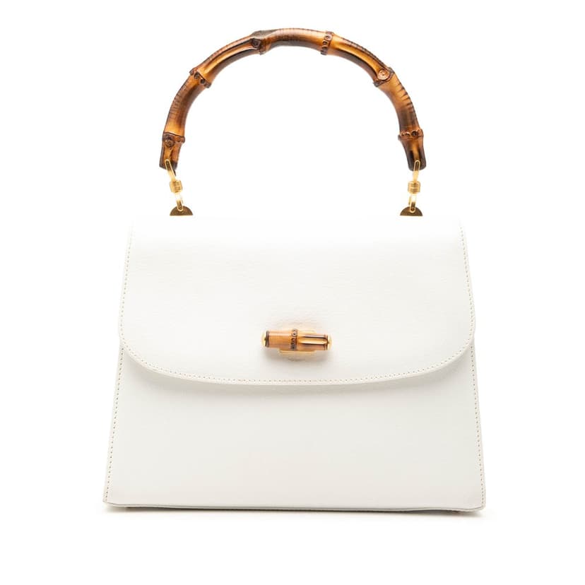 Gucci Calfskin Bamboo Top Handle Bag