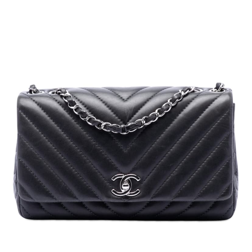 Chanel غطاء Surpique من جلد الخراف متوسط الحجم من شيفرون