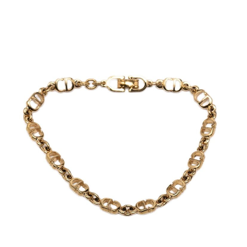 Dior Gold Plated CD Logo Chain Link Bracelet