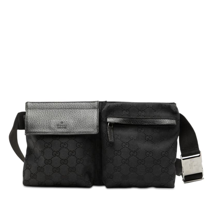 Gucci GG Canvas Double Pocket Belt Bag