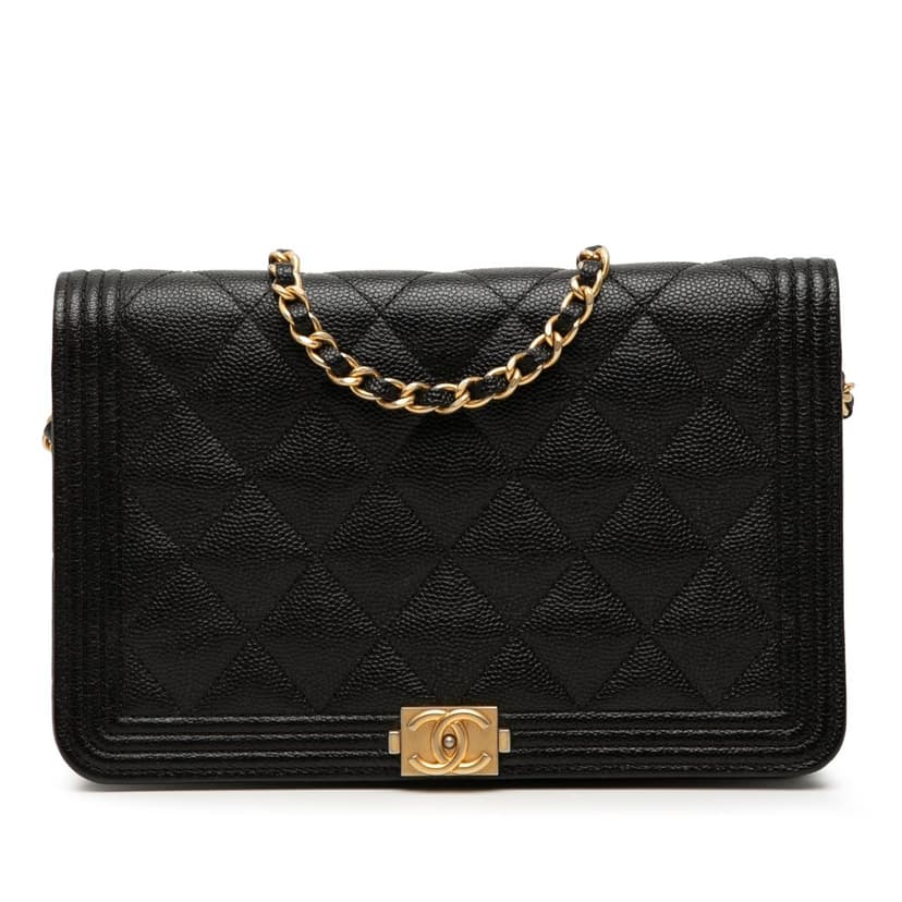 Chanel Quilted Caviar Boy Wallet on Chain