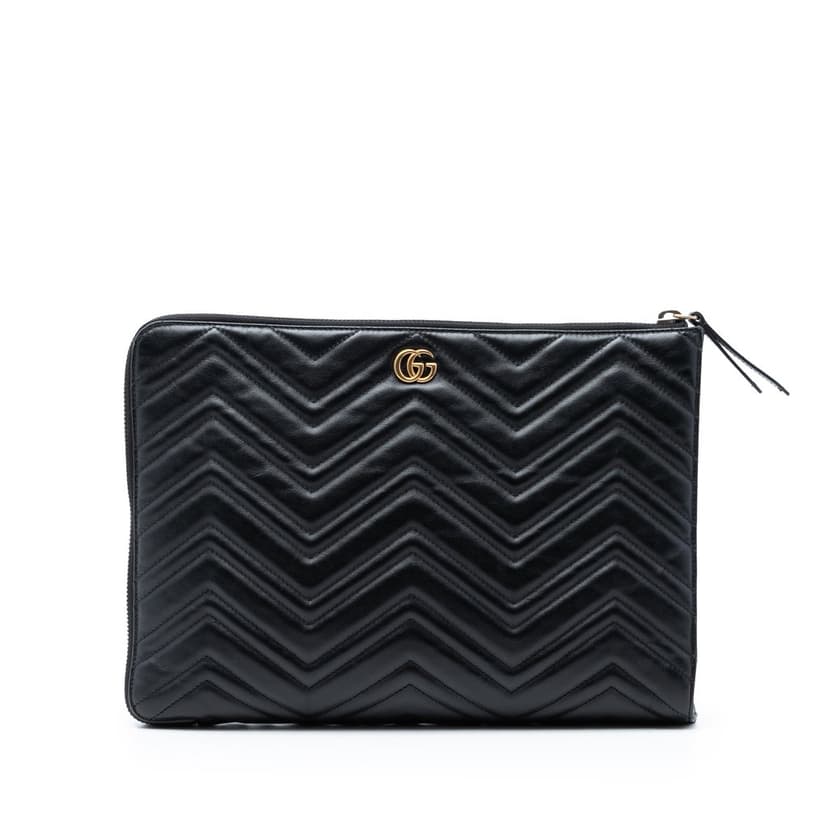 Gucci GG Marmont Matelasse Leather Portfolio Clutch