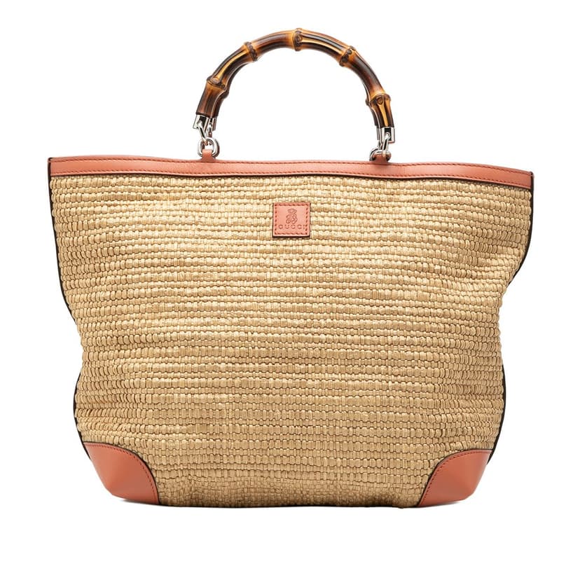 Gucci Raffia Bamboo Childrens Tote