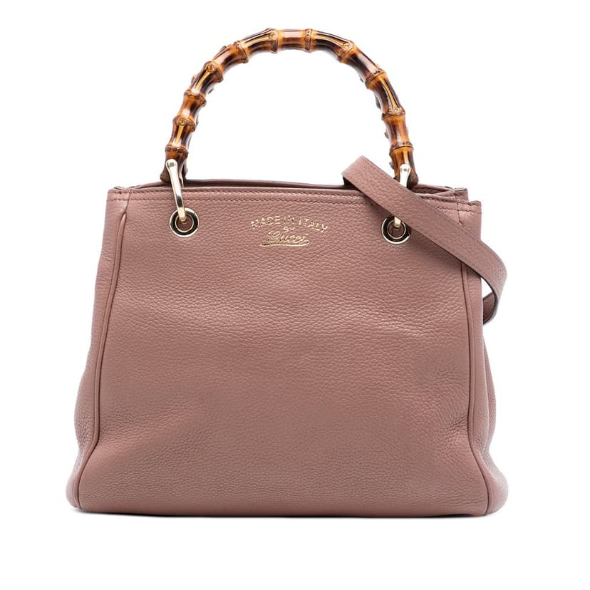 Gucci Small Calfskin Bamboo Shopper Satchel