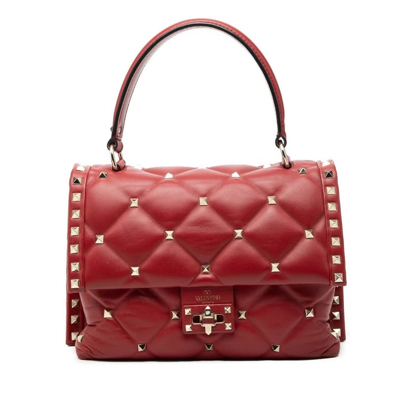 Valentino Medium Lambskin Candystud Top Handle Satchel