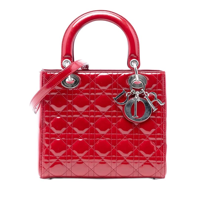 Dior Medium Patent Cannage Lady Dior